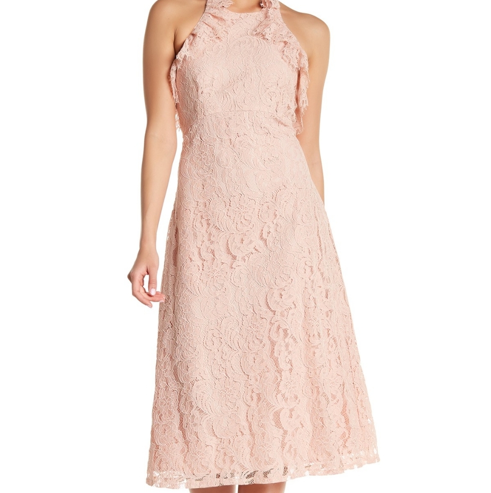 Nanette Lepore Lace Halter Midi Dress